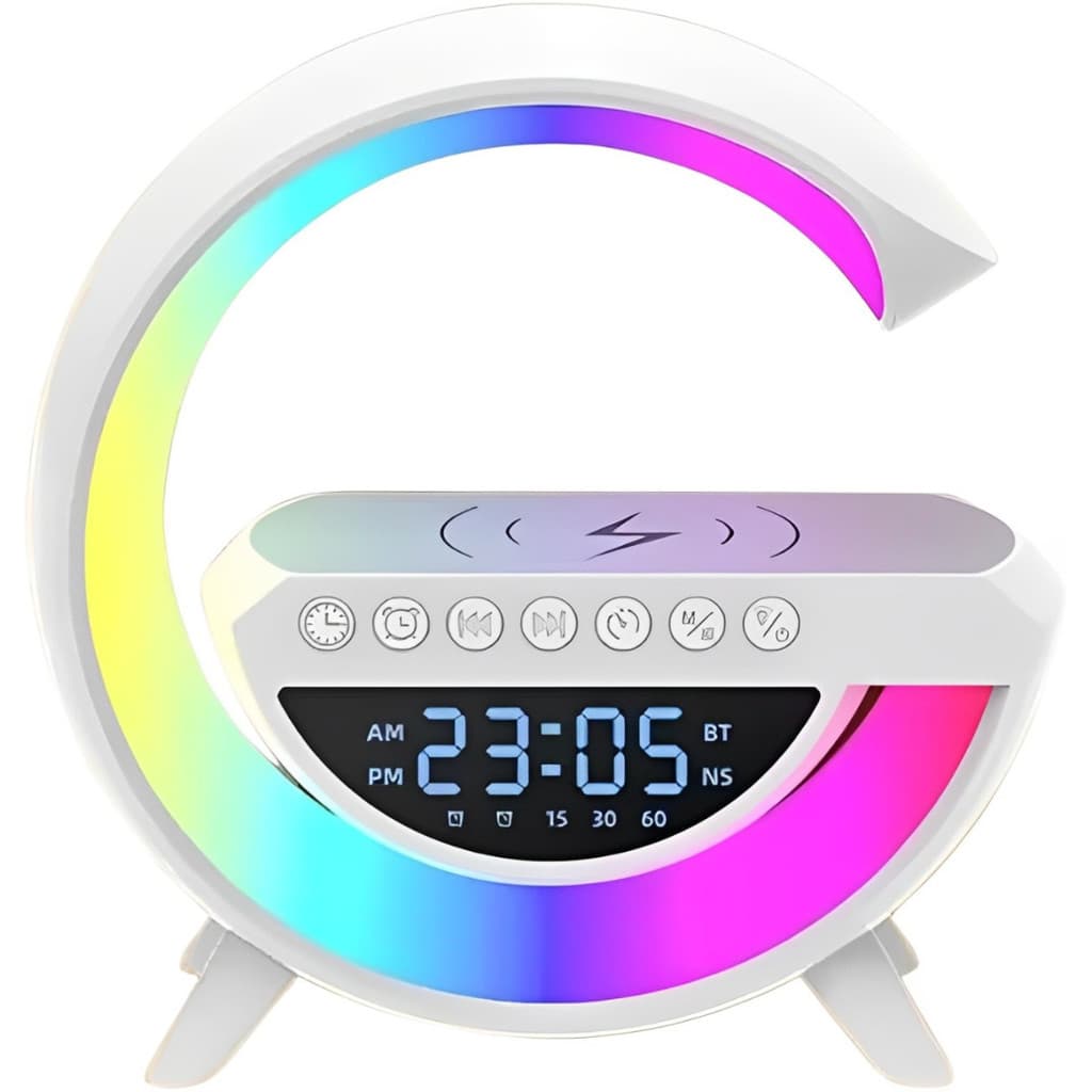 G Speaker Luminária com Relógio e Carregador Indução BM-F946-B