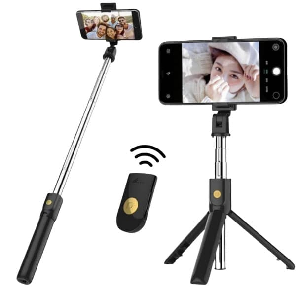 "Tripé Bastão Selfie Bluetooth Controle Celular"