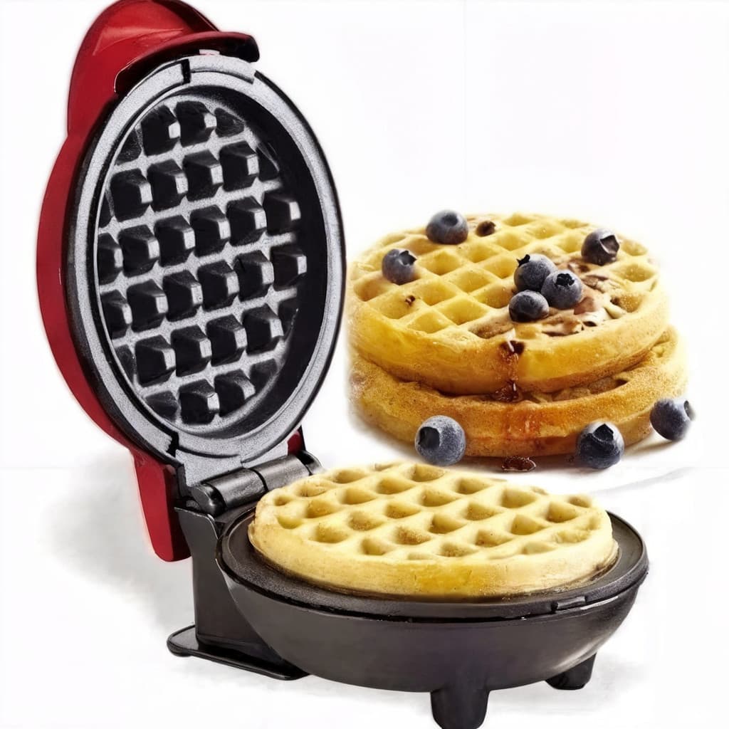 Mini Máquina de Fazer Waffles Elétrica 110v – Compacta, Rápida e Fácil de Usar para Deliciosos Waffles em Casa