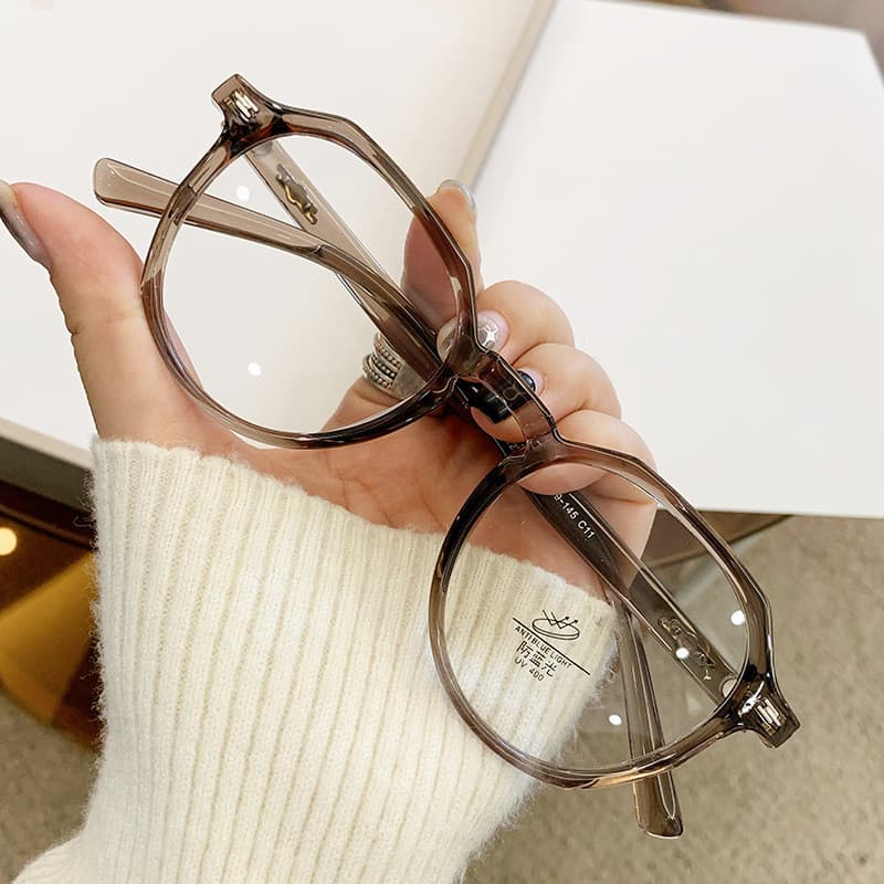 Óculos Redondos Vintage Feminino Masculino Anti Luz Azul Armação De Lente Transparente Unissex