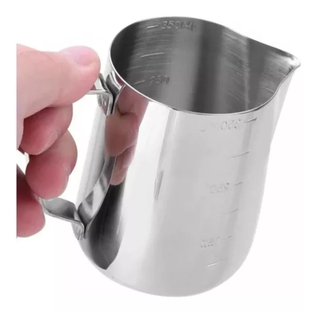 Jarra Inox Cremeira Pitcher 350ml Leiteira Barista Americana para Latte Art e Cappuccino italiano