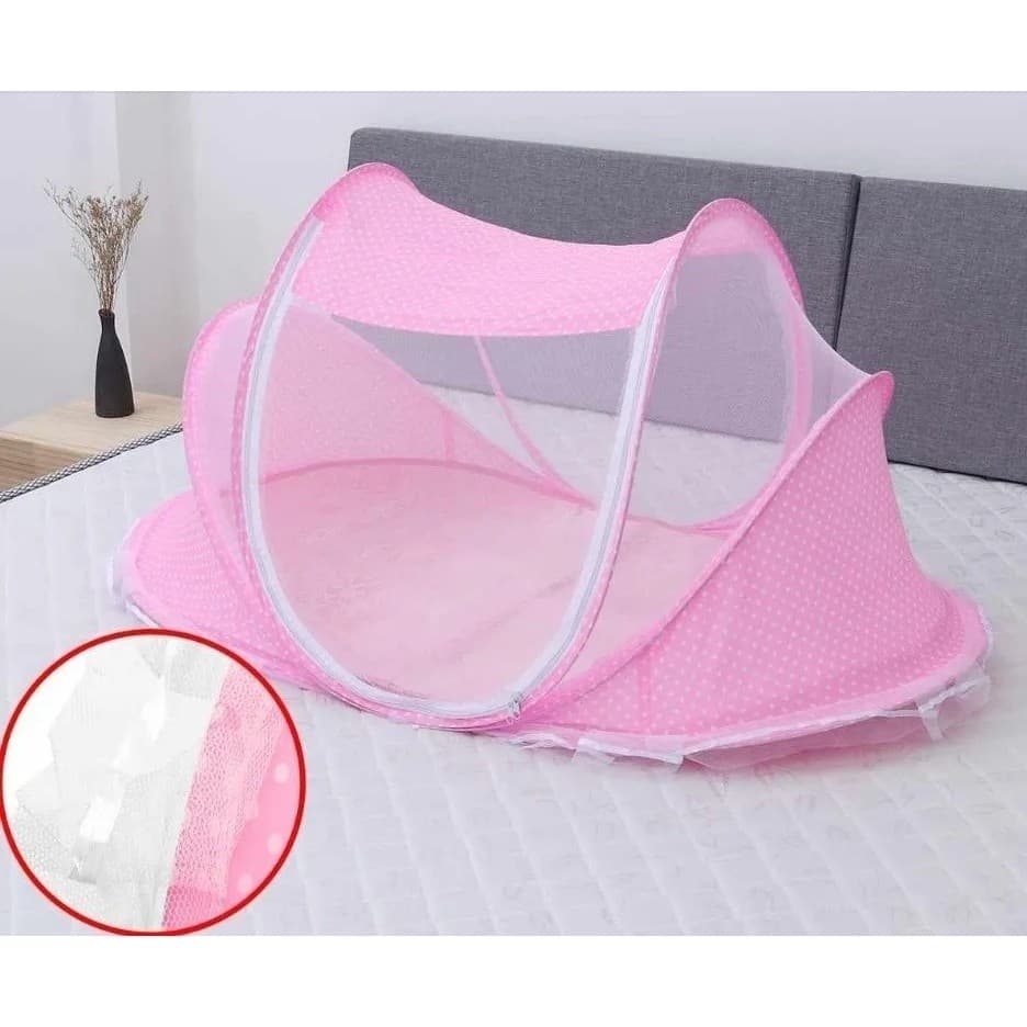 Mini Berço de  Bebê Portátil Tenda Com Mosquiteiro Ninho Redutor Para Cama 3 Peças Meninas