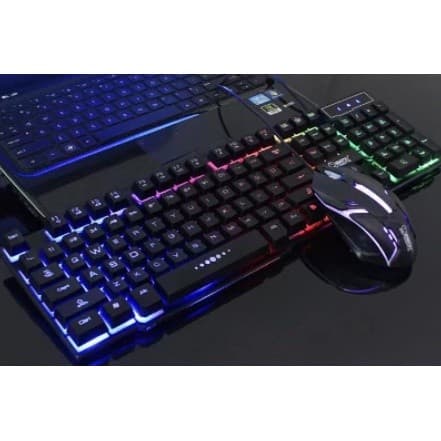 Kit Teclado Mouse Gamer Rgb Semi Mecânico Multimídia Leve
