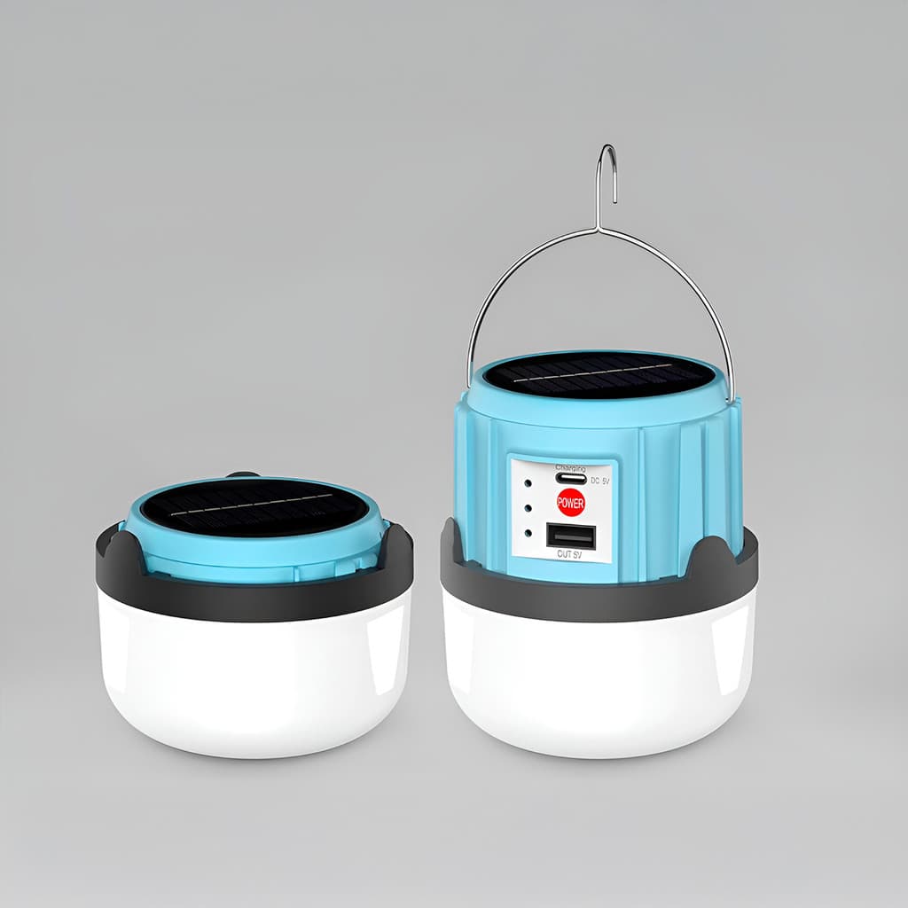 Lanterna Lampião Recarregável por USB e Energia Solar