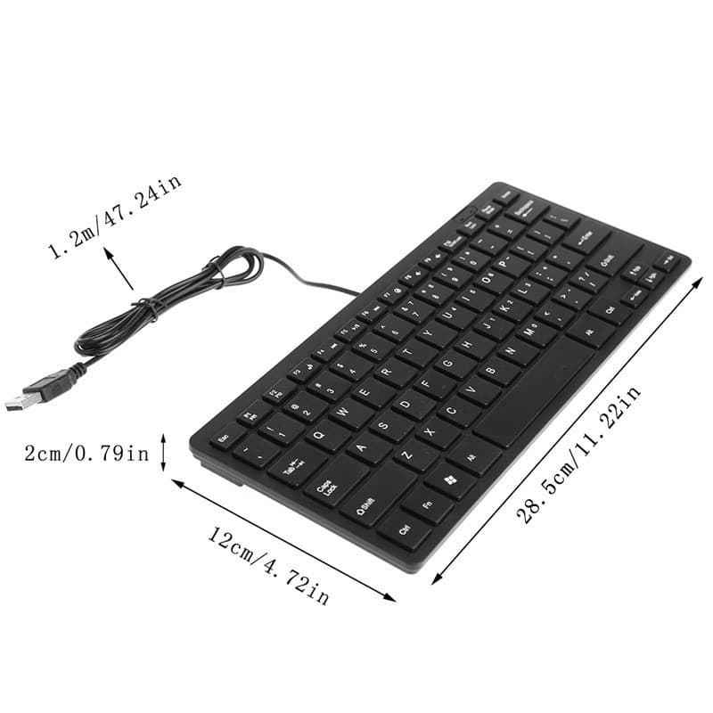 Teclado Com Fio Ultrafino USB Mini Computador Comercial Escritório PC X Branco Chocolate