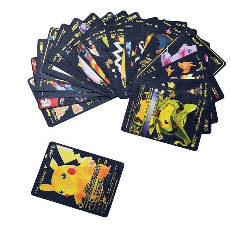 Kit 10 Cartas Pokemon Folha Black Edicao Limitada preta