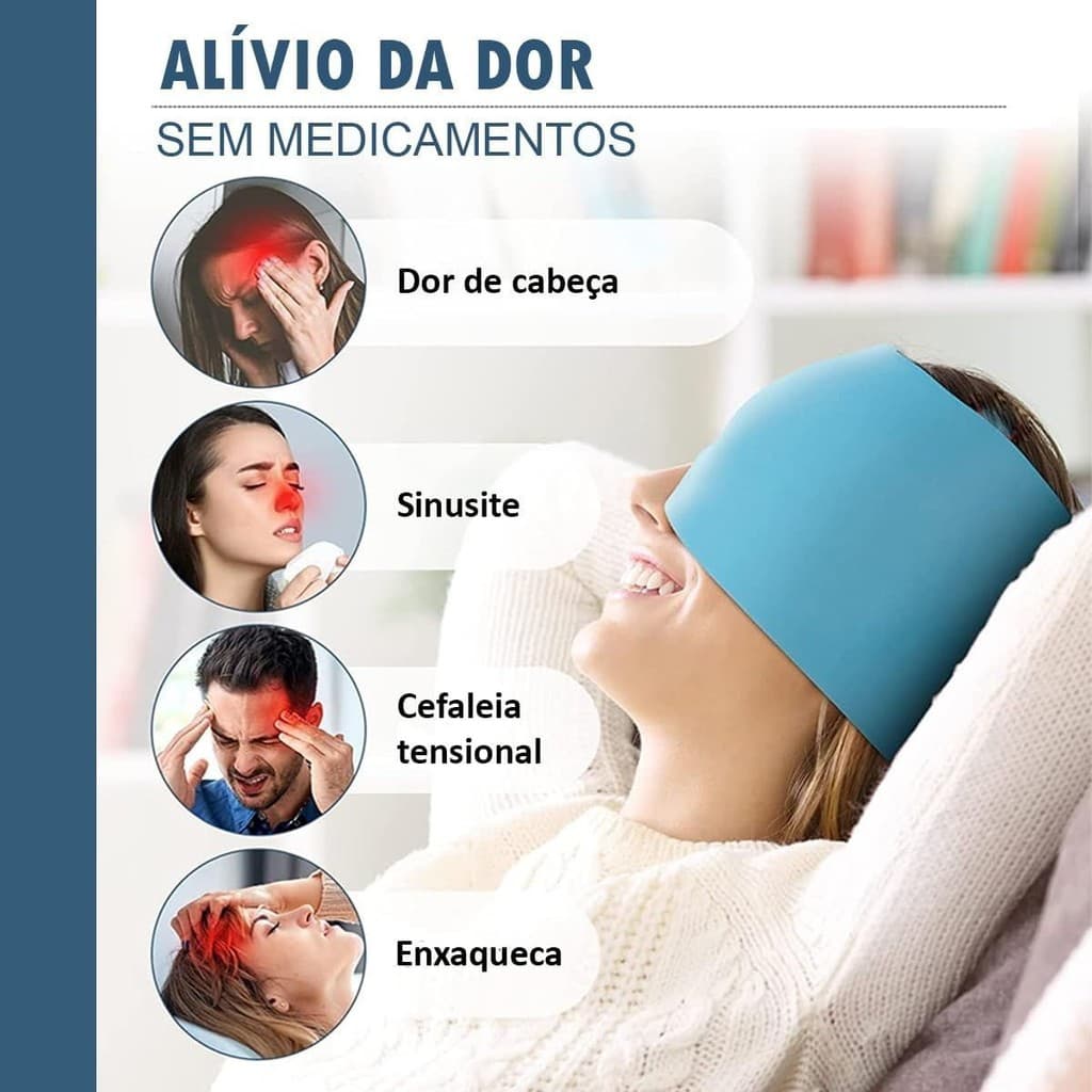 Compressora Manta Térmica Máscara Gel Sólido Gelado ou Quente Para Alívio de Dores de Cabeça e Relaxamento
