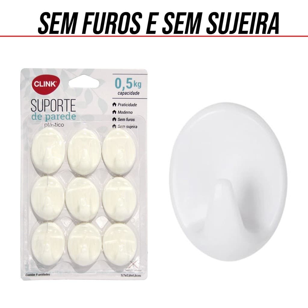 Suporte ADESIVO de Parede Gancho Adesivo Sem Furo Resistente 9 peças ORGANIZADOR ADESIVO