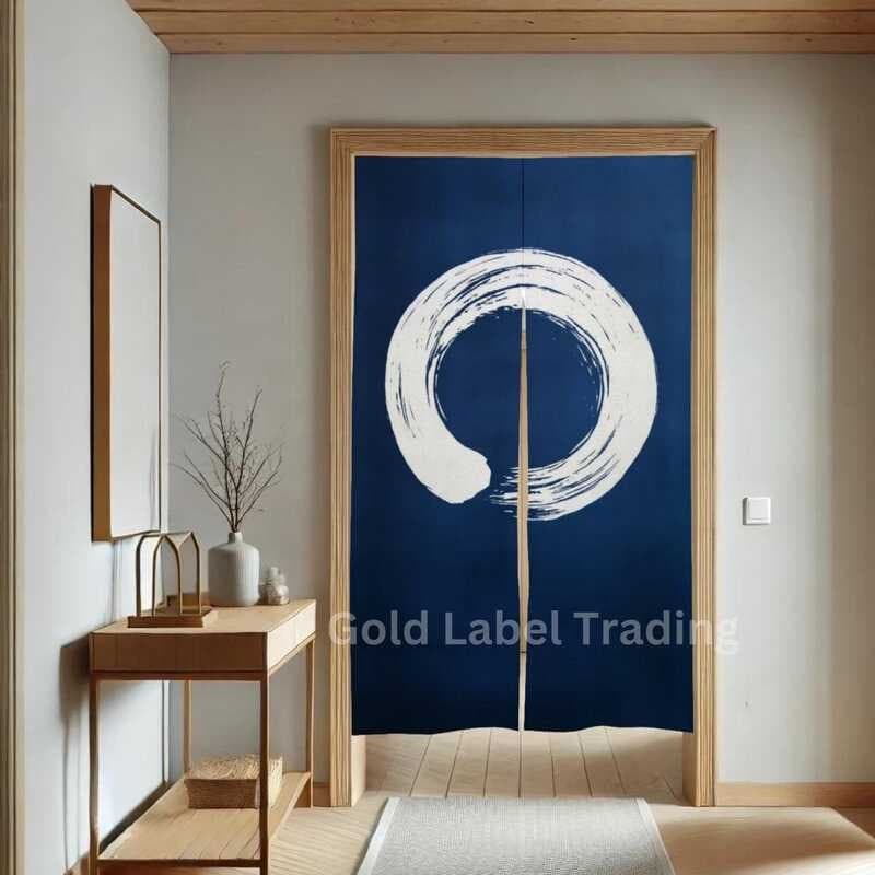 Índigo Japonês Kyoto Enso Noren Cortina De Porta-Divisor De Quarto Para Decoração De Casa -