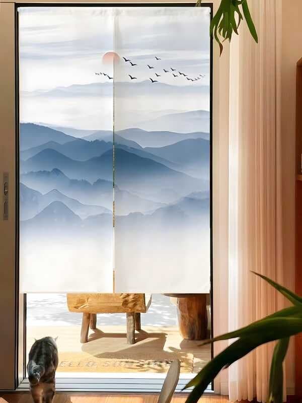 Cortinas De Porta Personalizadas , Mais De 20 Padrões , Cortina Noren De Linho Pintura A Tinta Chinesa , Painel Curta Na