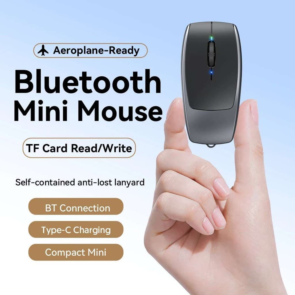 Mini Mouse Sem Fio Bluetooth Com Suporte Para Leitura E Escrita De Cartão TF Ratos Recarregáveis Tipo C Use Óptico Ergon