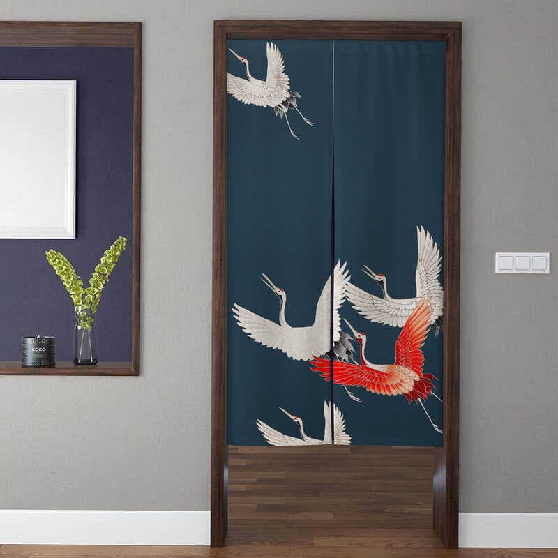 Estilo Japonês Noren Porta Cortina Guindaste Cortinas Painéis Tratamentos De Janela De Para Divisória De Cozinha Quarto