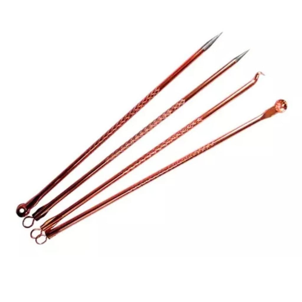 Kit Extrator de Cravos e Espinhas em Aço Inox Profissional Limpeza de Pele