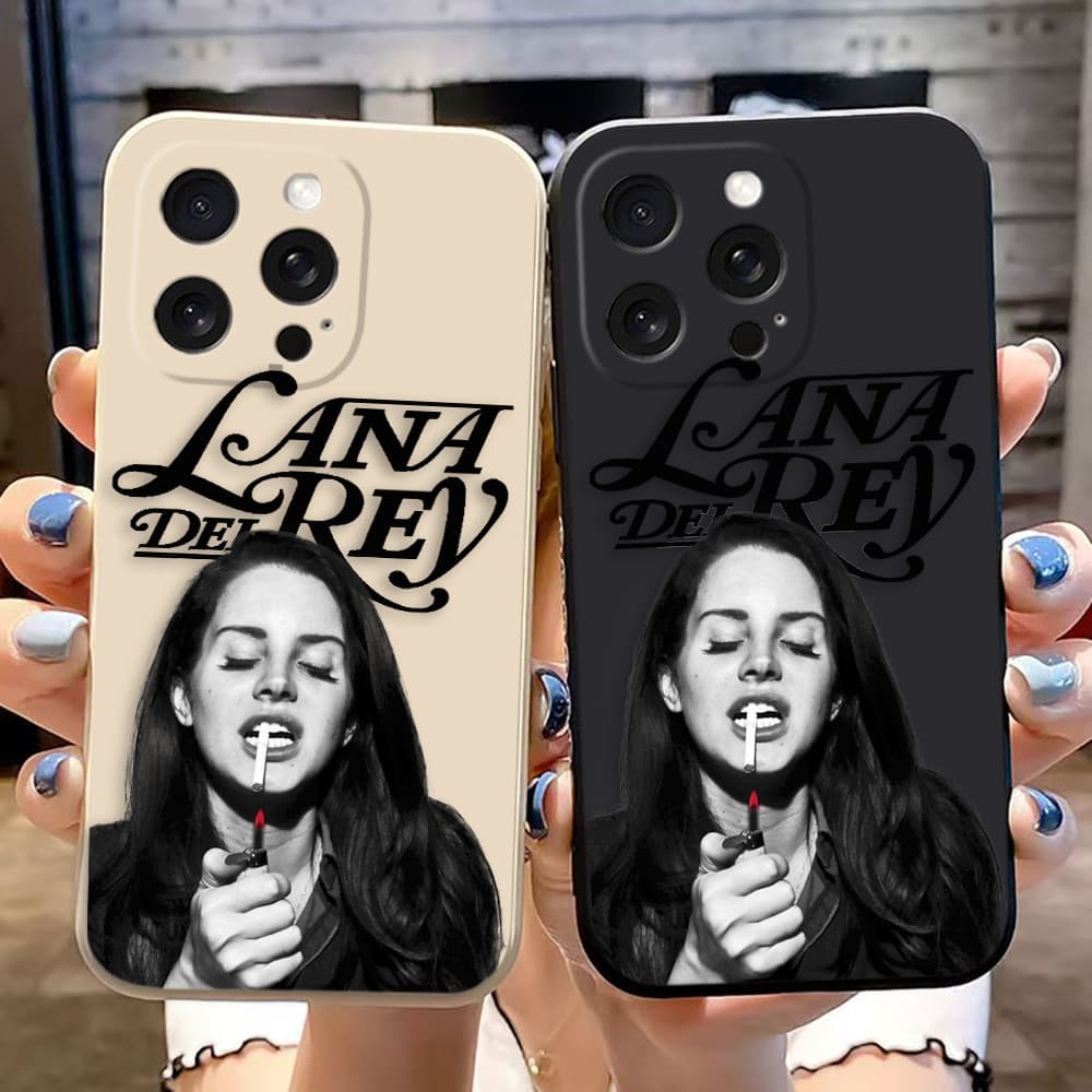 Cantor Lana Del Rey Poster Colorido Borda Reta Silicone TPU Capa De Telefone Para Apple iPhone16 16Plus 16Pro 16ProMax 1