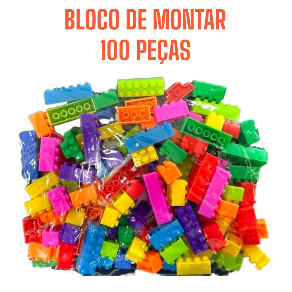 Brinquedo Blocos De Montar 100 Peças Educativo Multi Idéias