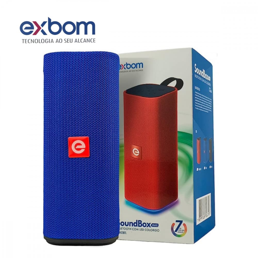 Caixa de Som Bluetooth Portátil Exbom - Preto Compacto