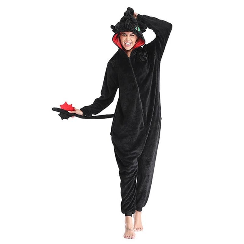 Mulheres Homens Onesies Kigurumi Como Treinar Seu Dragão Desdentado Dos Desenhos Animados Pijamas Roupas De Inverno Fest