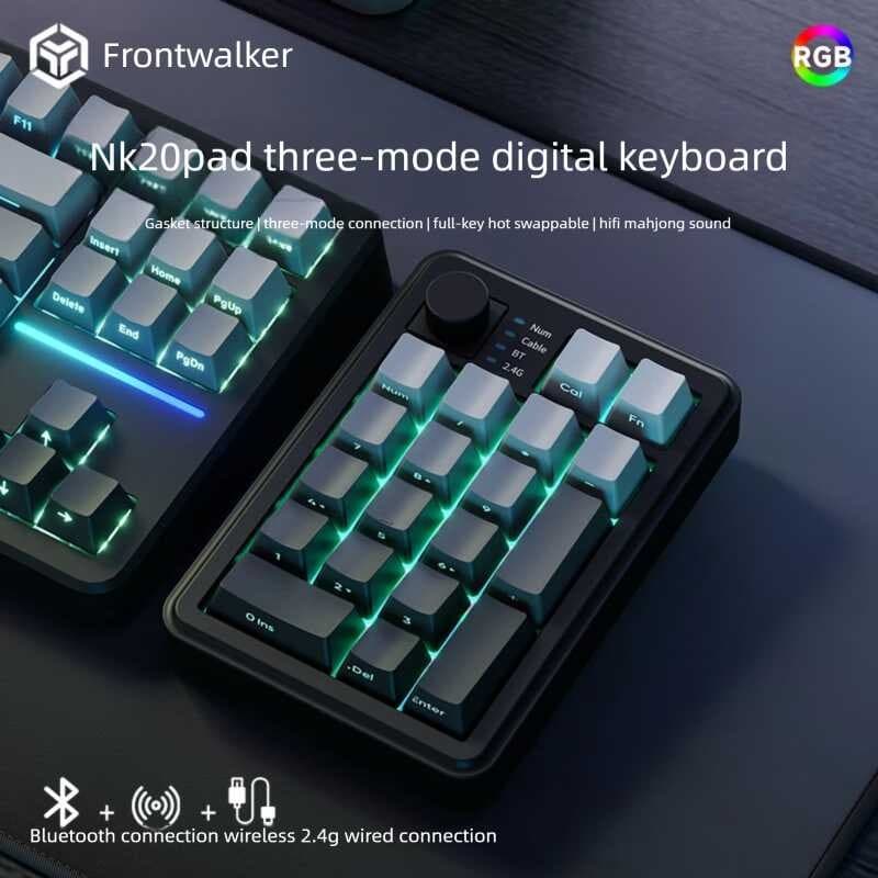 Teclado Sem Fio 2.4G Bluetooth Modo Duplo Numérico Universal Portátil Para Computador Desktop PC Gamer Acessórios