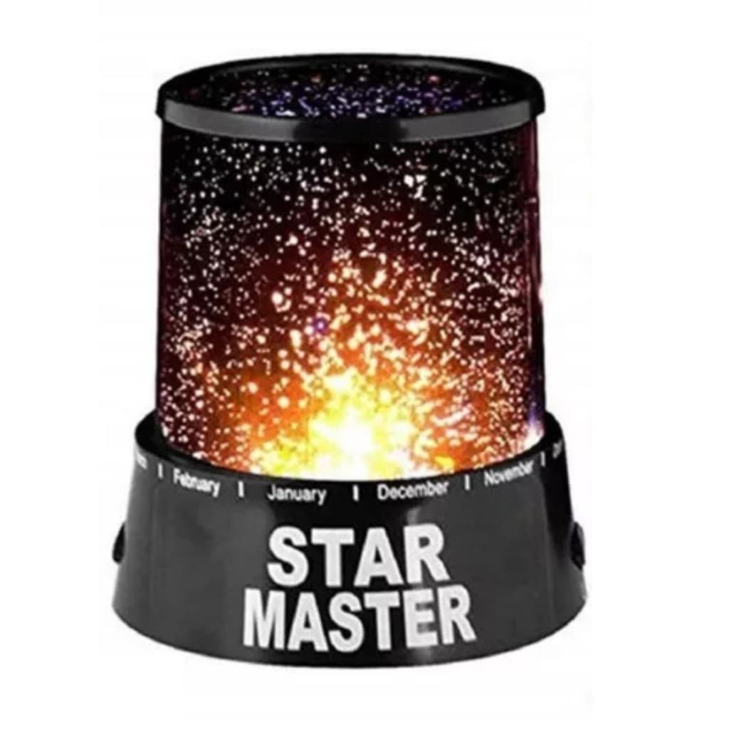 Luminária Abajur Projetor De Estrelas Preto Star Master