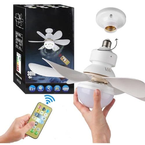 Ventilador de Teto 60W com Controle e Iluminação