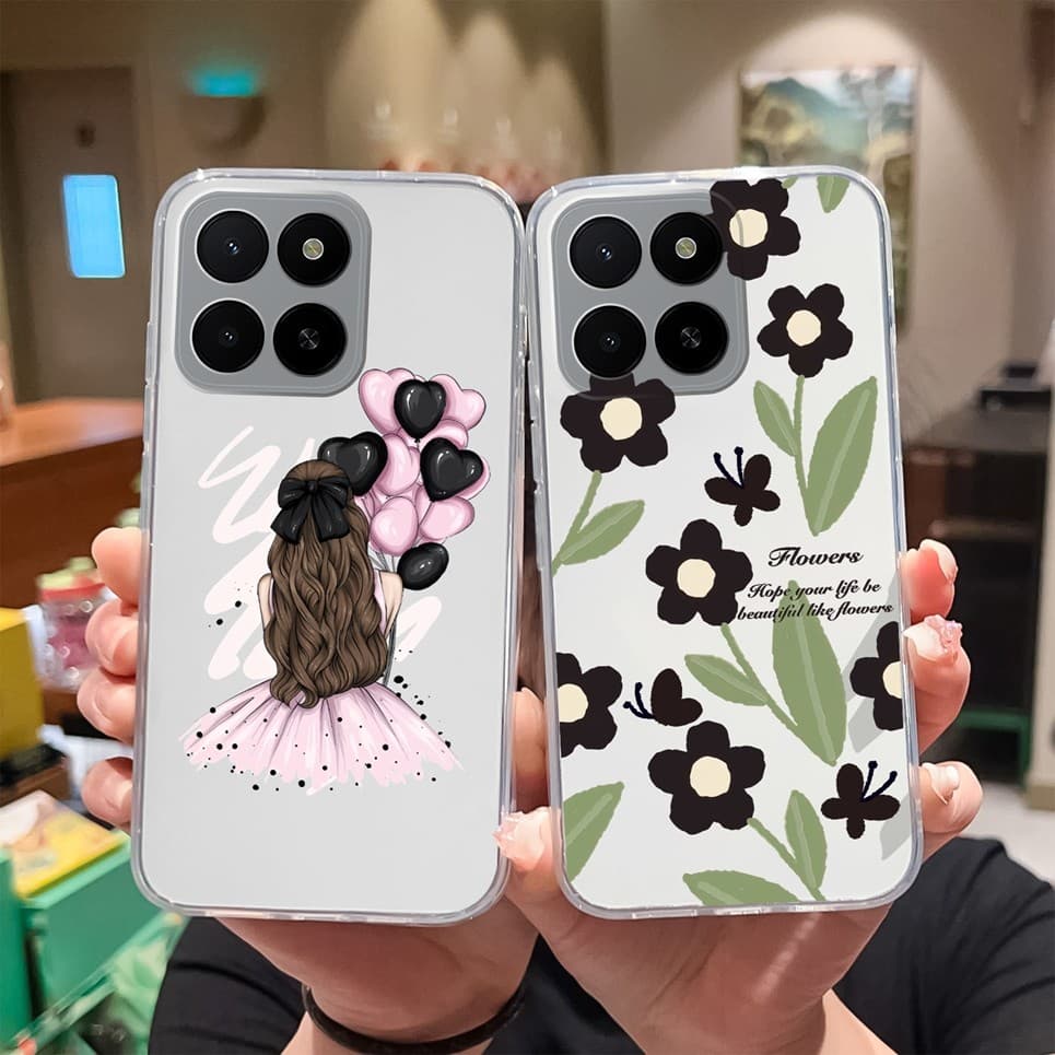 Capa Transparente Para Honor X5B Plus De Telefone Estilo Exclusivo Macio Fino TPU Silicone À Prova De Choque Traseira Pr