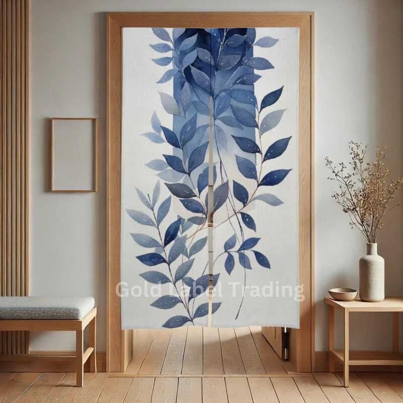 Noren Botânico Abstrato Japonês , Cortina De Porta Japonesa Para Decoração De Casa , Perfeita , Suspensão De Parede , Di