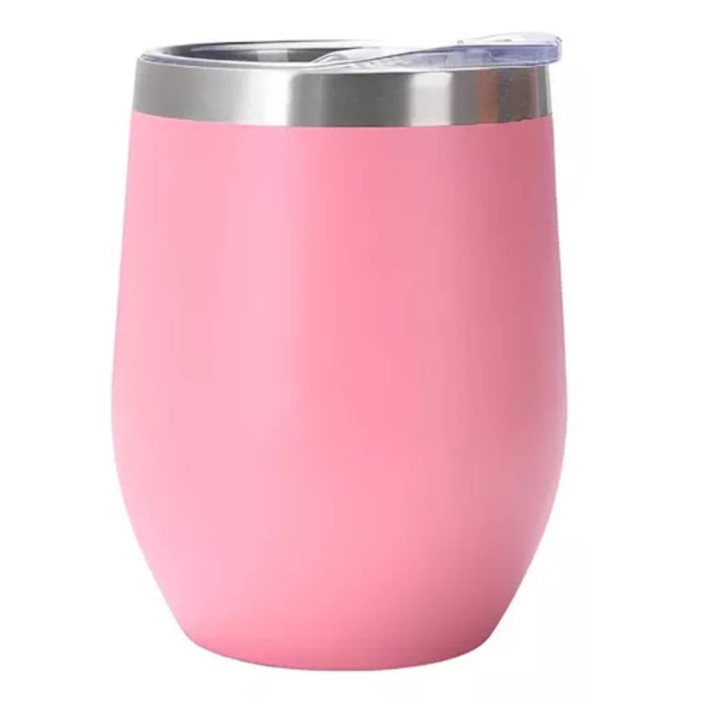 Copo Cuia Térmico Inox com Tampa Antivazamento 360ML-(NORMAL)-Rosa