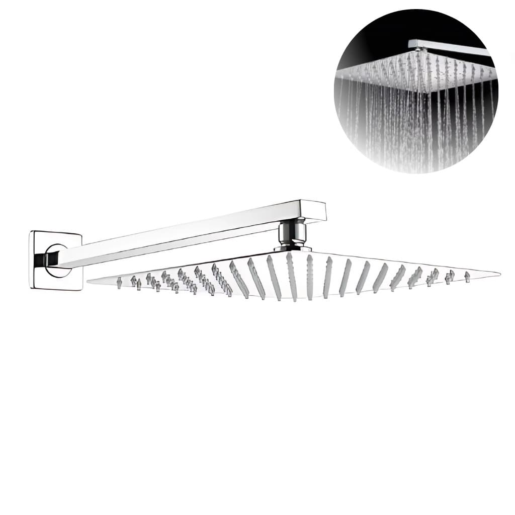 Ducha Fria Área Externa Piscina Jardim Aço Inox Quadrada 20 Cor Cromado