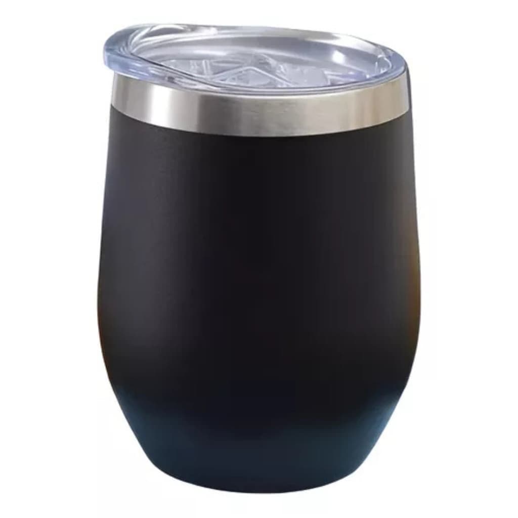 Copo Cuia Térmico Inox com Tampa Antivazamento 360ML - Preto