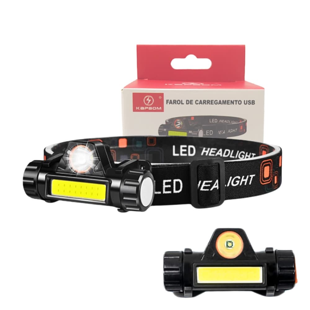 Lanterna de Cabeça Super LED com Imã e Cinta Ajustável