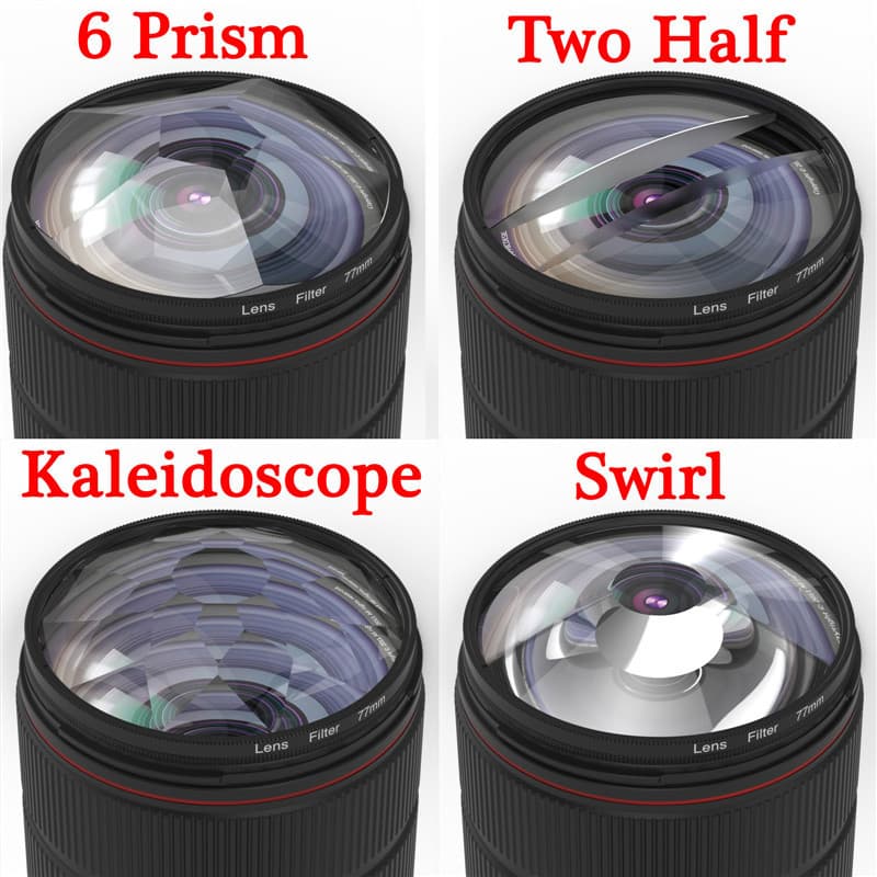 KnightX Caleidoscópio Prisma Redemoinho Filtro Efeitos Especiais Fotografia Acessórios Lente Para DSLR