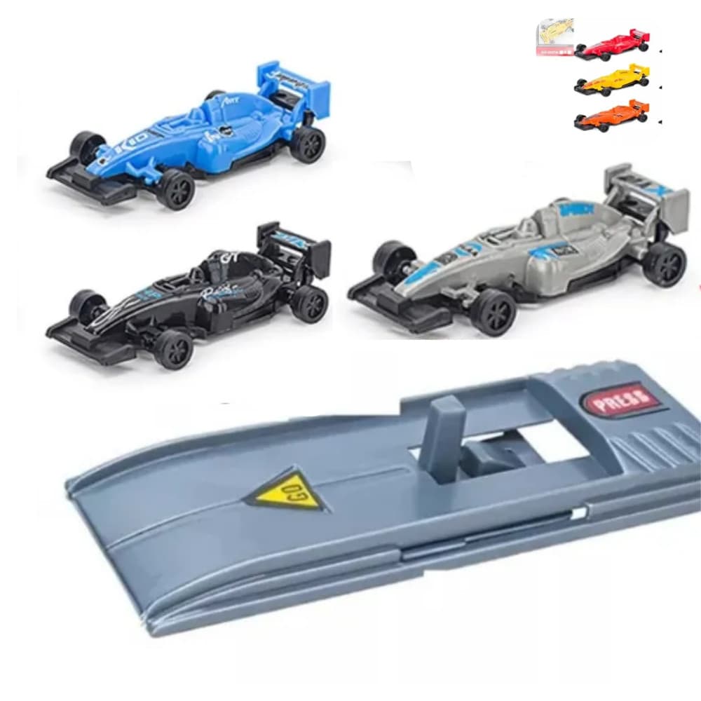 Kit 3 Carrinhos Formula 1 Com Ejetor Plastico Brinquedo