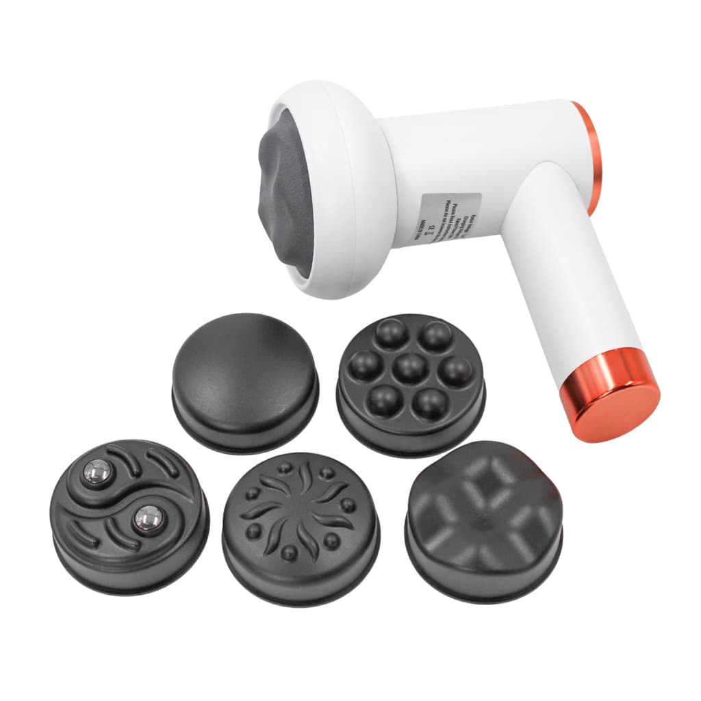 Massageador Eletrico Muscular Vibratorio Corporal USB Portatil 5 em 1 Branco