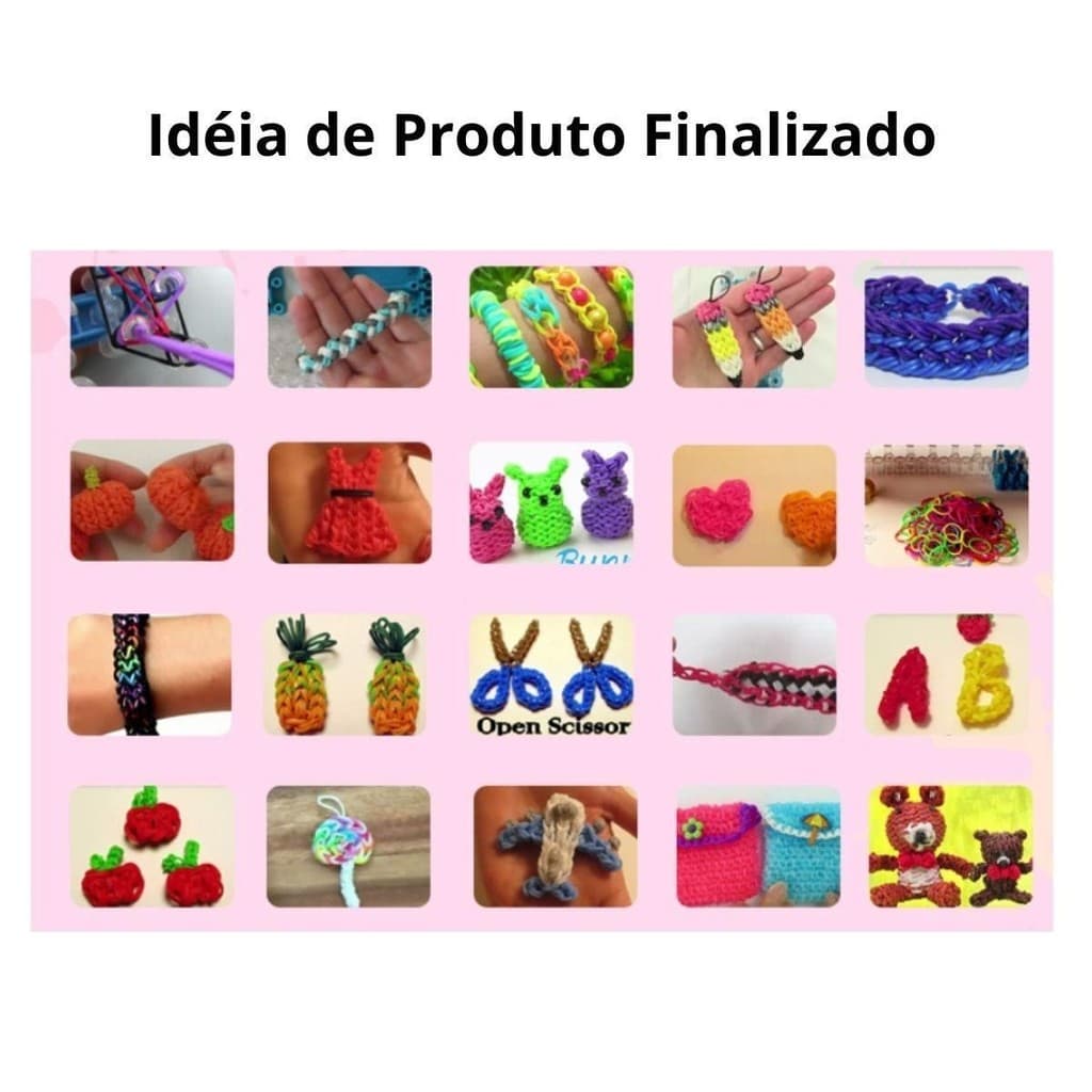 Maleta Infantil Miçangas DIY 1200 Peças Coloridas Elastico