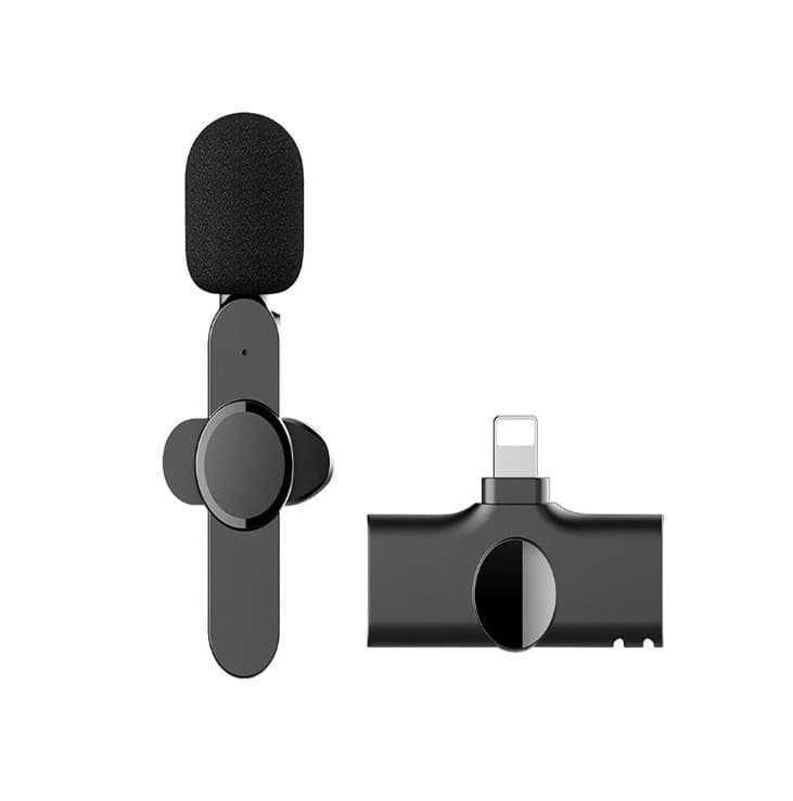 KIT 2 Microfones Lapela Wireless Sem Fio K9 Vlog Tipo-C ou I
