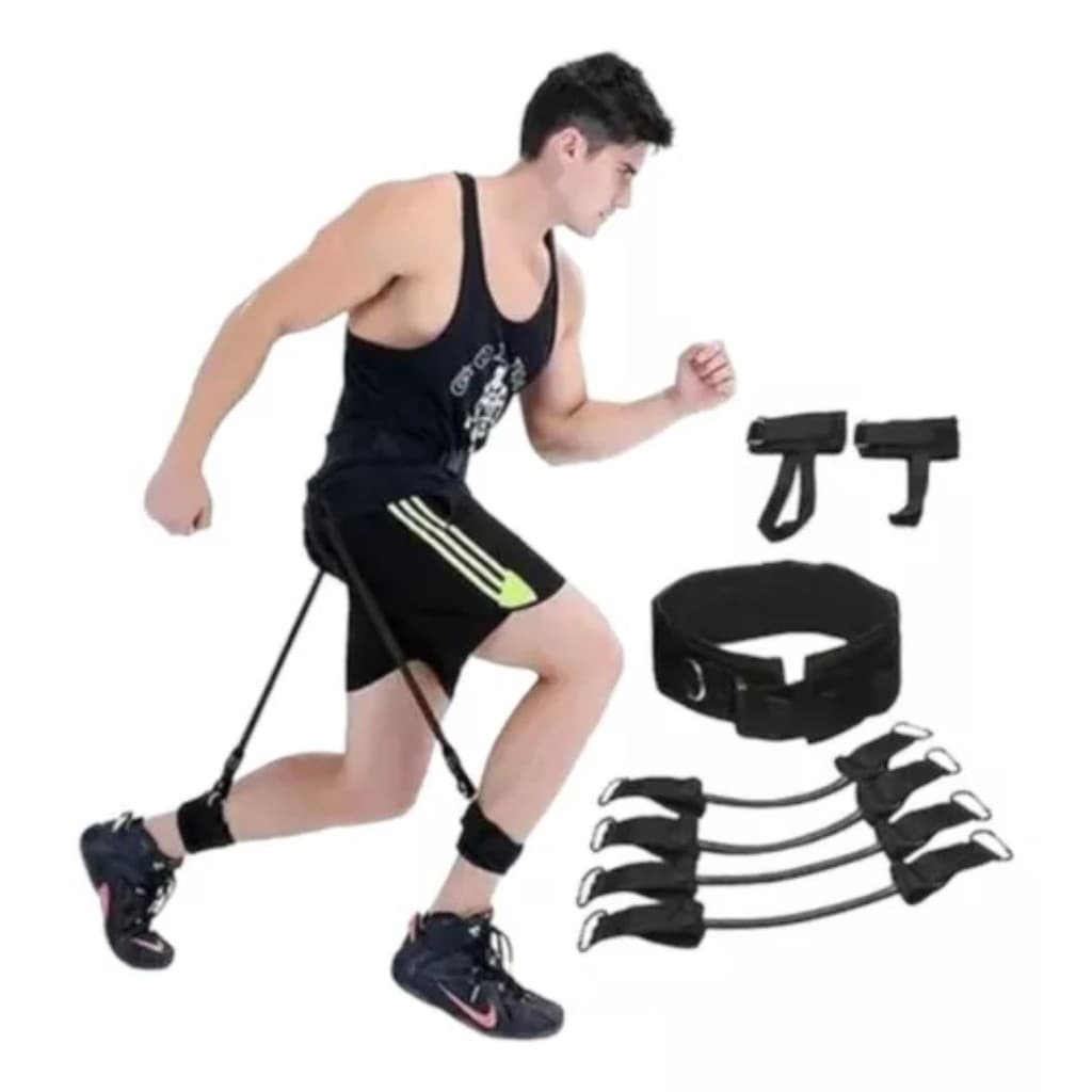 Kit Elastico Extensor Treino Academia Exercícios Em Casa Elástico Para Treino Salto Corrida Vertical Crossfit Futebol