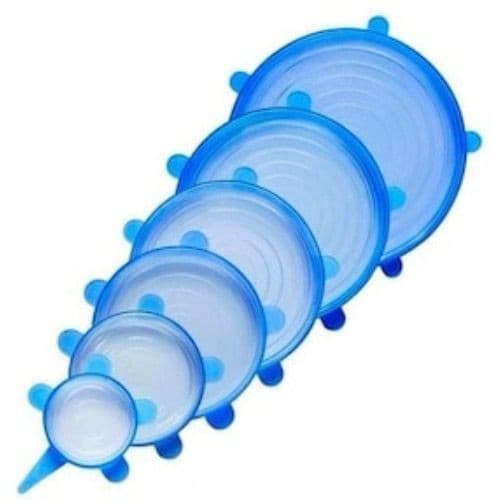 KIT 6 TAMPAS DE SILICONE REUTILIZÁVEL ELÁSTICA PARA ALIMENTOS