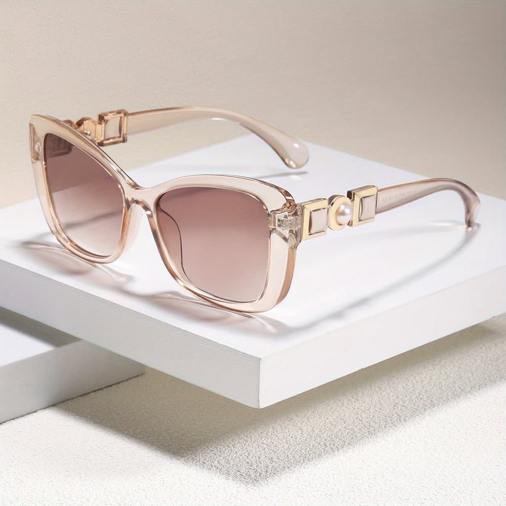 Óculos De Moda Com Decoração De Pérolas Falsas , Acessório De Viagem De Praia De Verão Para Mulheres , Tons De Sol Antir