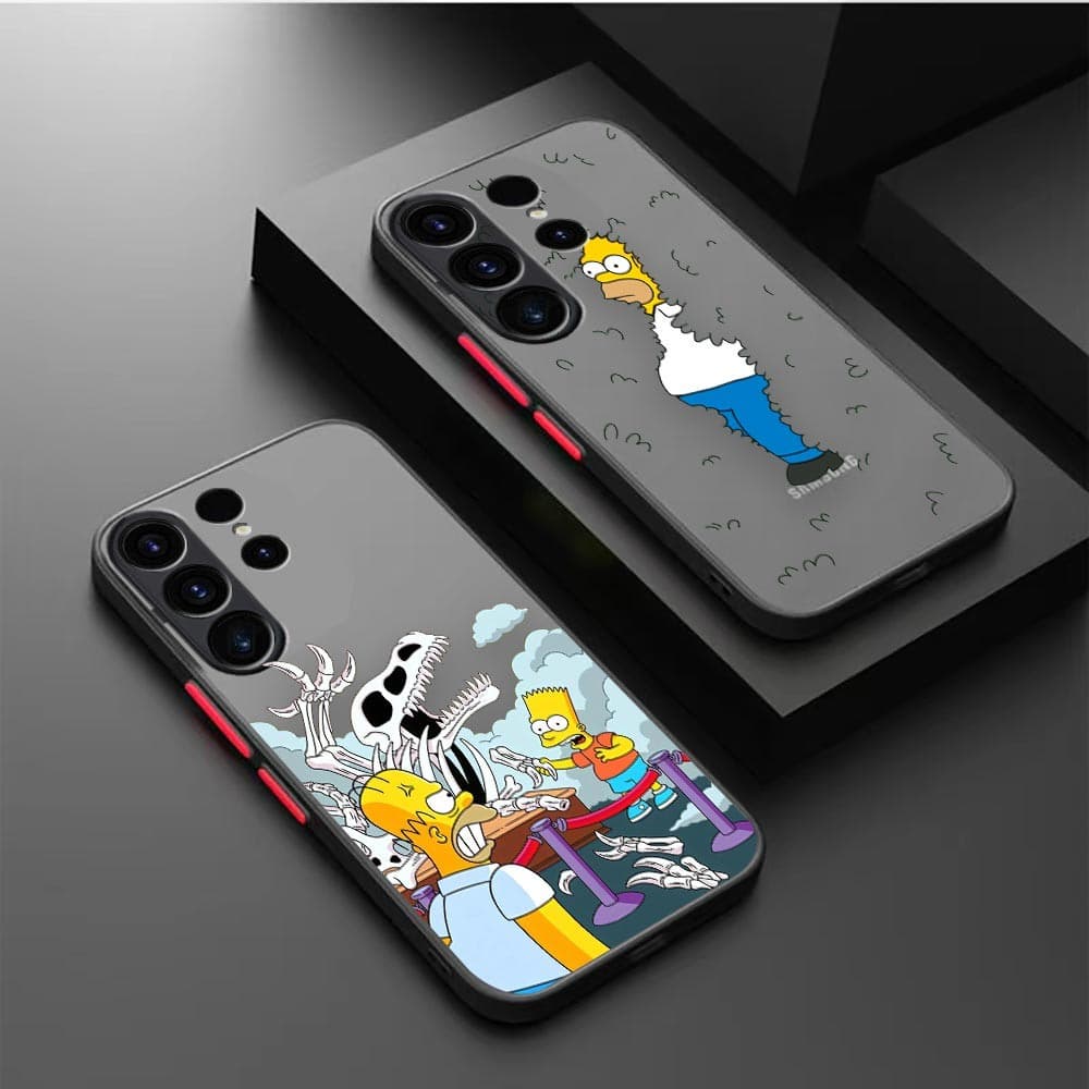 Engraçado TV Os S-Simpsons À Prova De Choque Fosco Caso De Telefone Capa Para Samsung S25 S24 S23 S22 S21 S20 S10 S9 S8