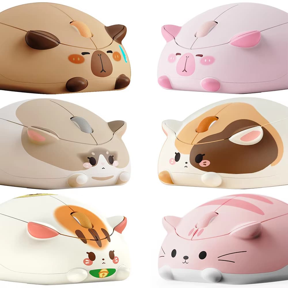 Mouse Sem Fio Akko Capivara Gamer 2.4Ghz Silent Click Óptico Ergonômico Portátil Para Computador Com Receptor USB Laptop