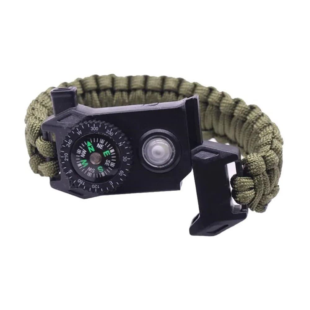 Pulseira Paracord com Apito, Corda de Resgate e LED SOS - Ideal para Aventuras