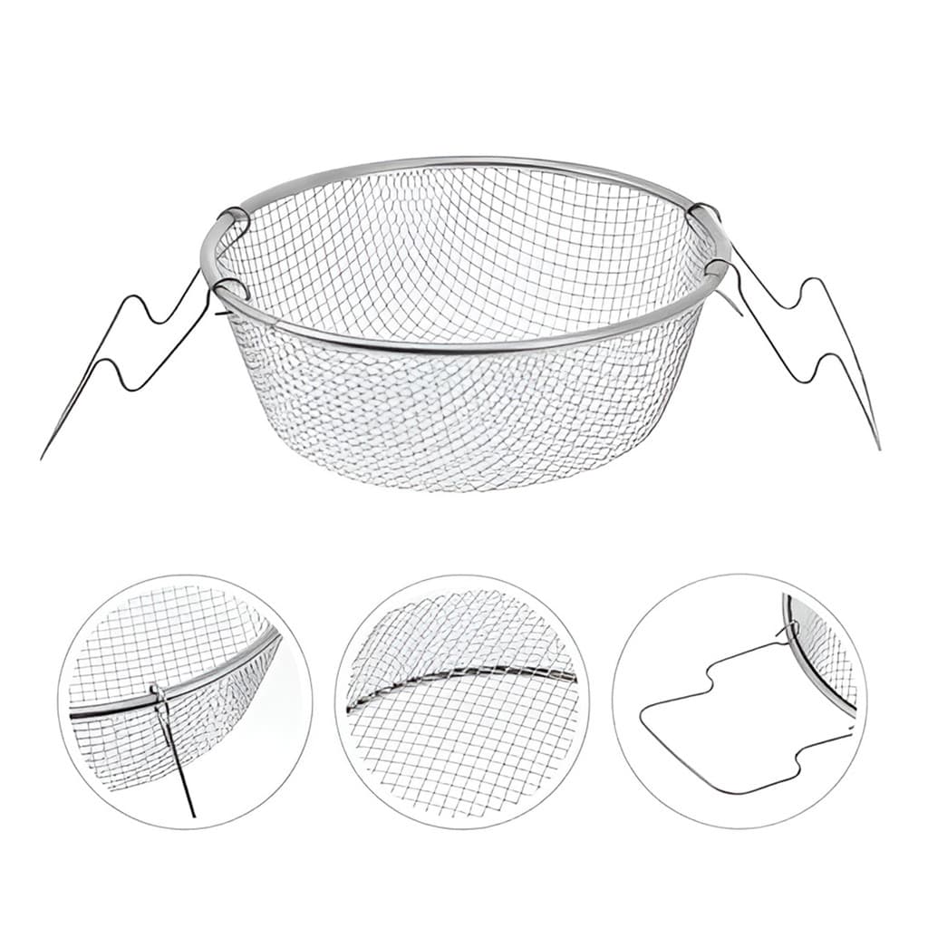 Cesto Perfeito para Fritura Aço Inox com Alça Redondo 20cm