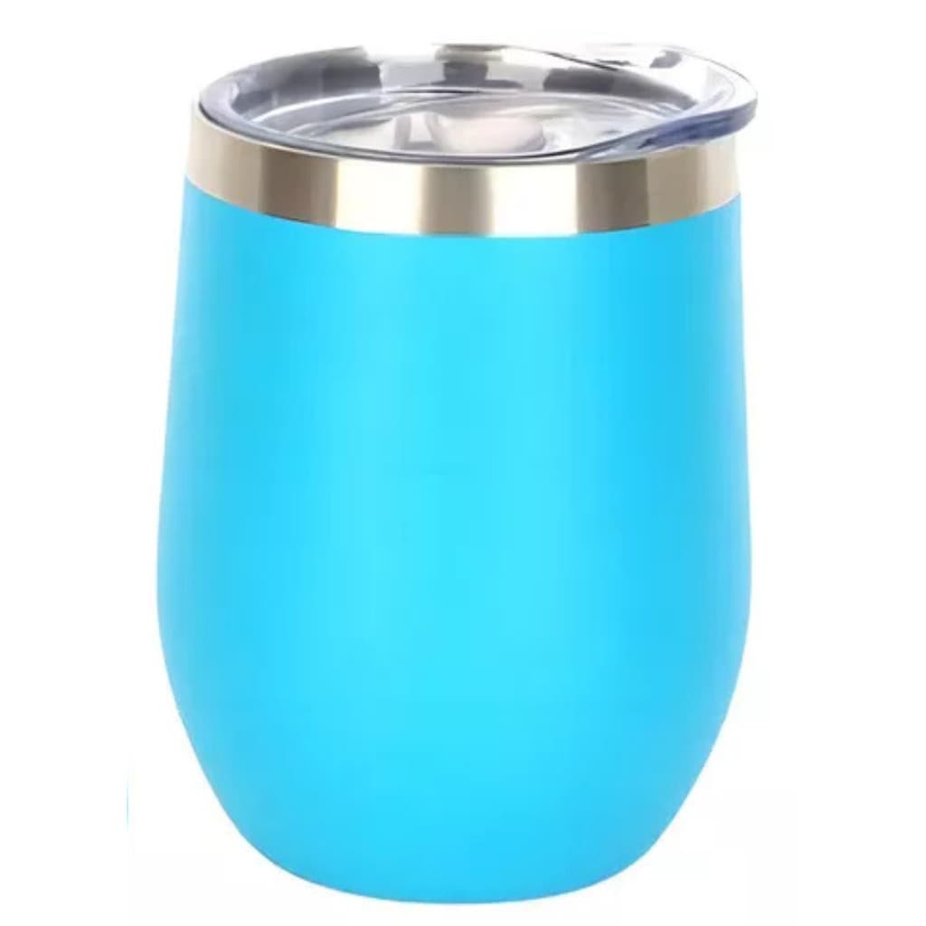 Copo Cuia Térmico Inox com Tampa Antivazamento 360ML-(NORMAL) -Ciano