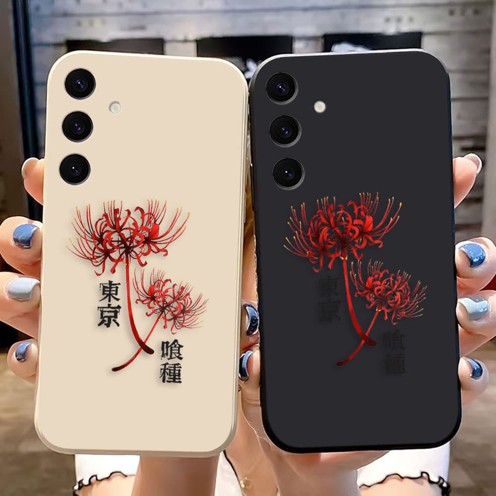 Anime Tokyo Ghoul Kaneki Ken Colorido Borda Reta Silicone TPU Caso De Telefone Para Samsung S30 S25 S24 S23 S22 S21 S20