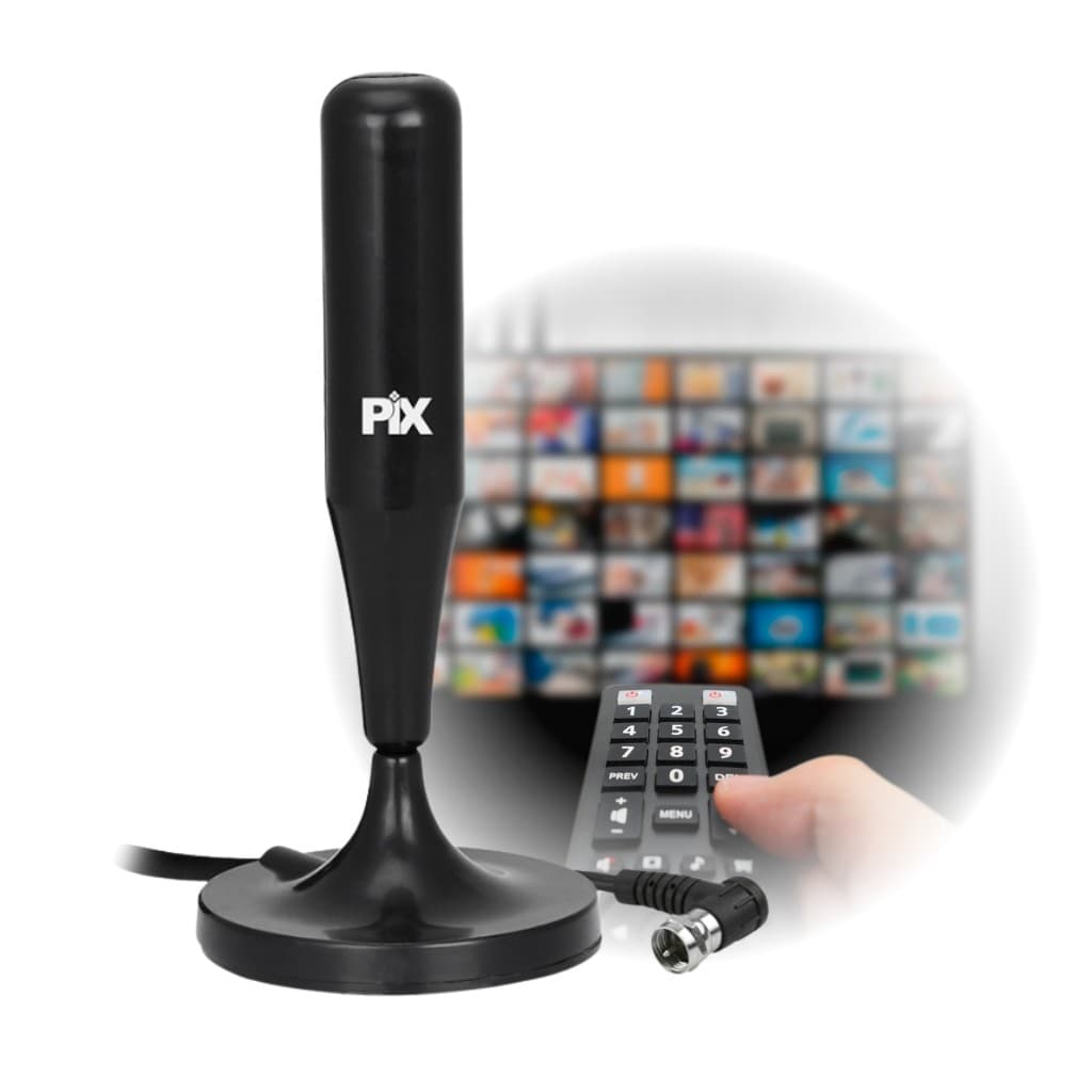 Antena Digital Interna Externa Hdtv Cabo 5 Metros Base Imã