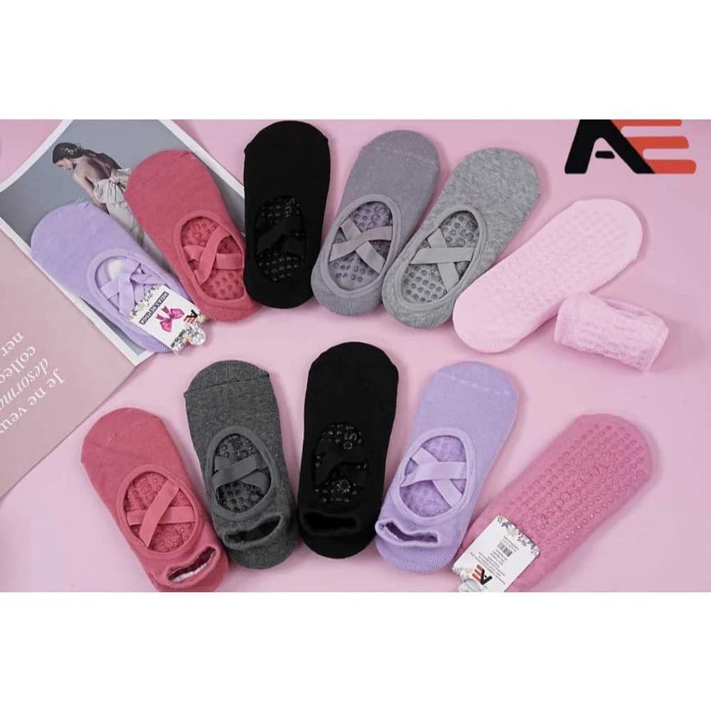 Kit 2/3/4 Pares Meia Sapatilha Antiderrapante Pilates Yoga Feminina U-cod:H01