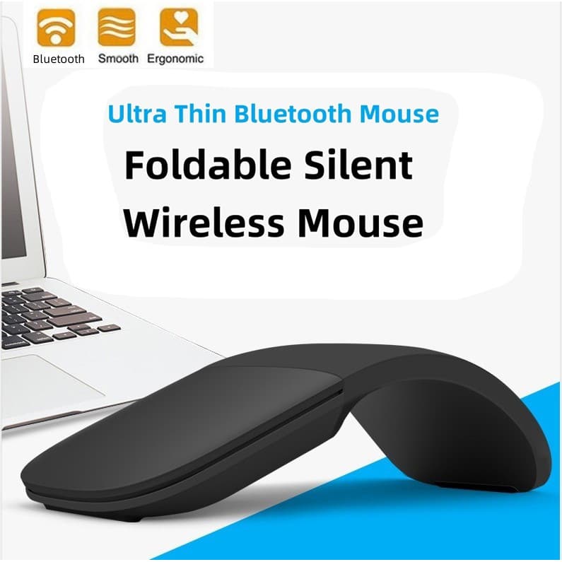 Rato Sem Fio Dobrável Silencioso Bluetooth Mouse Ultra Fino Ergonômico Portátil Jogos Escritório Para Tablet