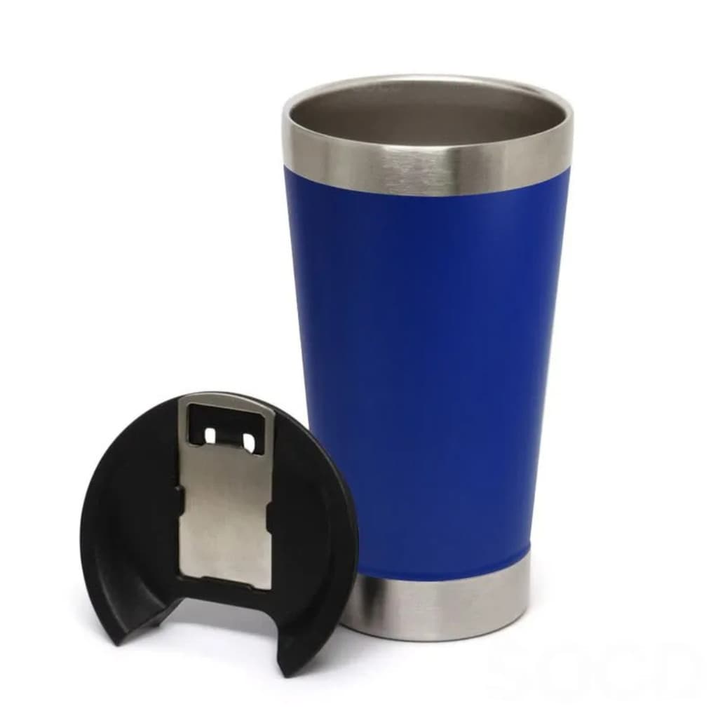 Copo Térmico Inox com Tampa e Abridor 473ML (NORMAL) Azul