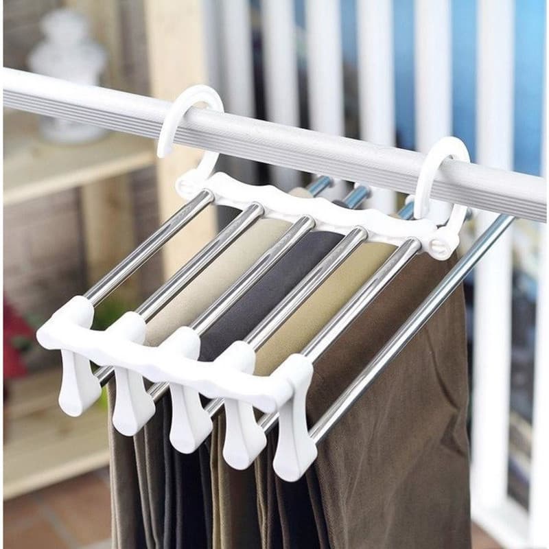 Cabide Para Calças Organizador Aço Inox Multifuncional Retrátil 5 em 1 SHUSHU SHOP