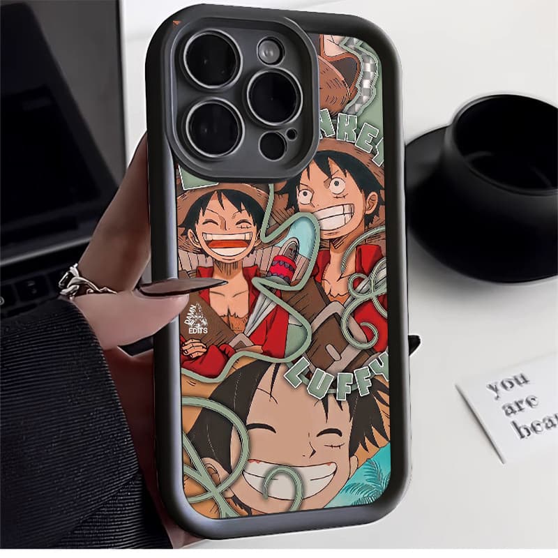 One Piece TPU anti-impacto Capinha Capa Para IPHONE 13 11 15 14 12 16 17 PRO MAX AIR X XR XS MAX 14 15 16 PLUS